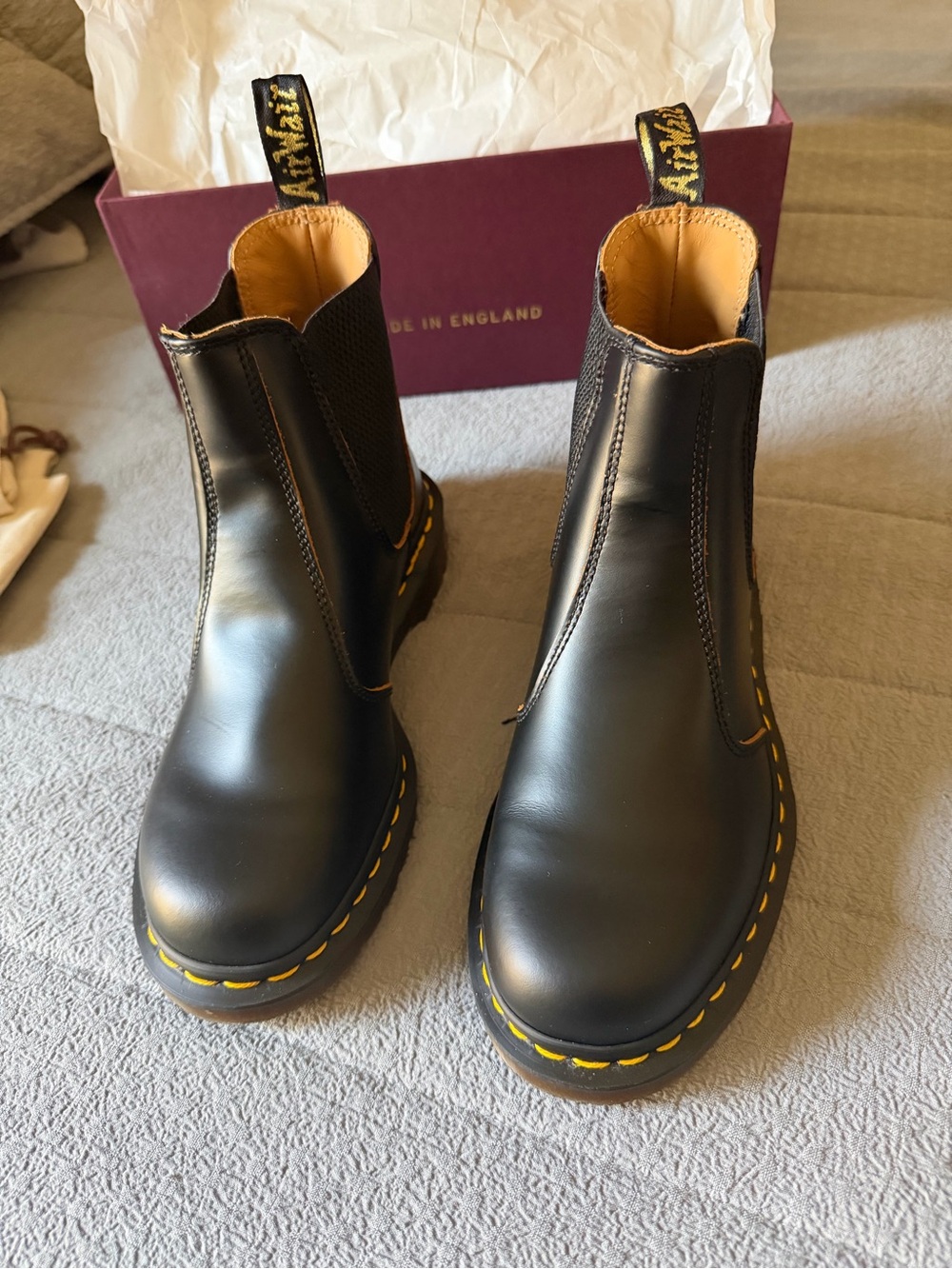 Dr. Martens Black Chukka Boots with Yellow Stitching